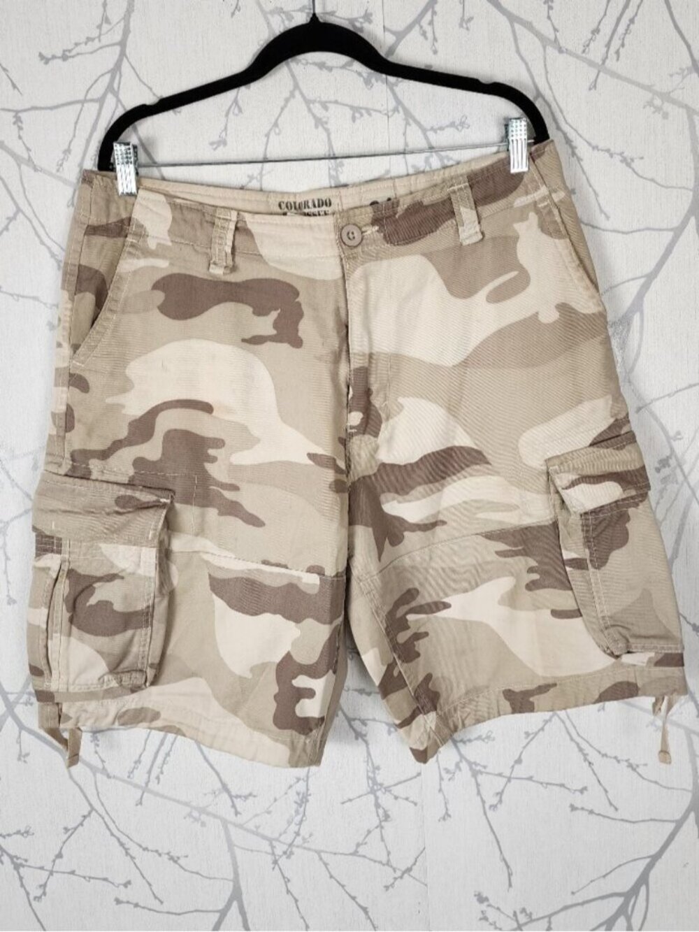 Colorado Std Issue Beige Camo Cotton Cargo Shorts